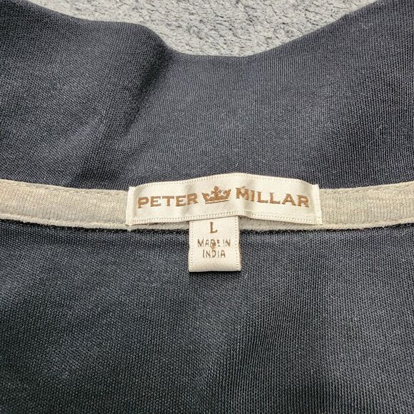 PETER MILLAR Men's 1/4 Zip Pullover Black Sweater Size L - Picture 4 of 14